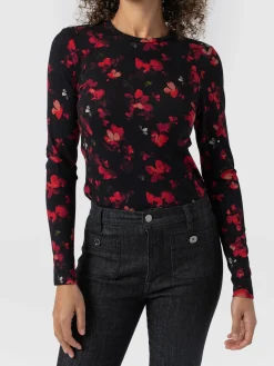 T-shirts & Tanks|Saint and Sofia Austen Crew Neck Long Sleeve Tee - Pink Aurora