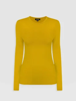 T-shirts & Tanks|Saint and Sofia Austen Crew Neck Long Sleeve Tee - Mustard