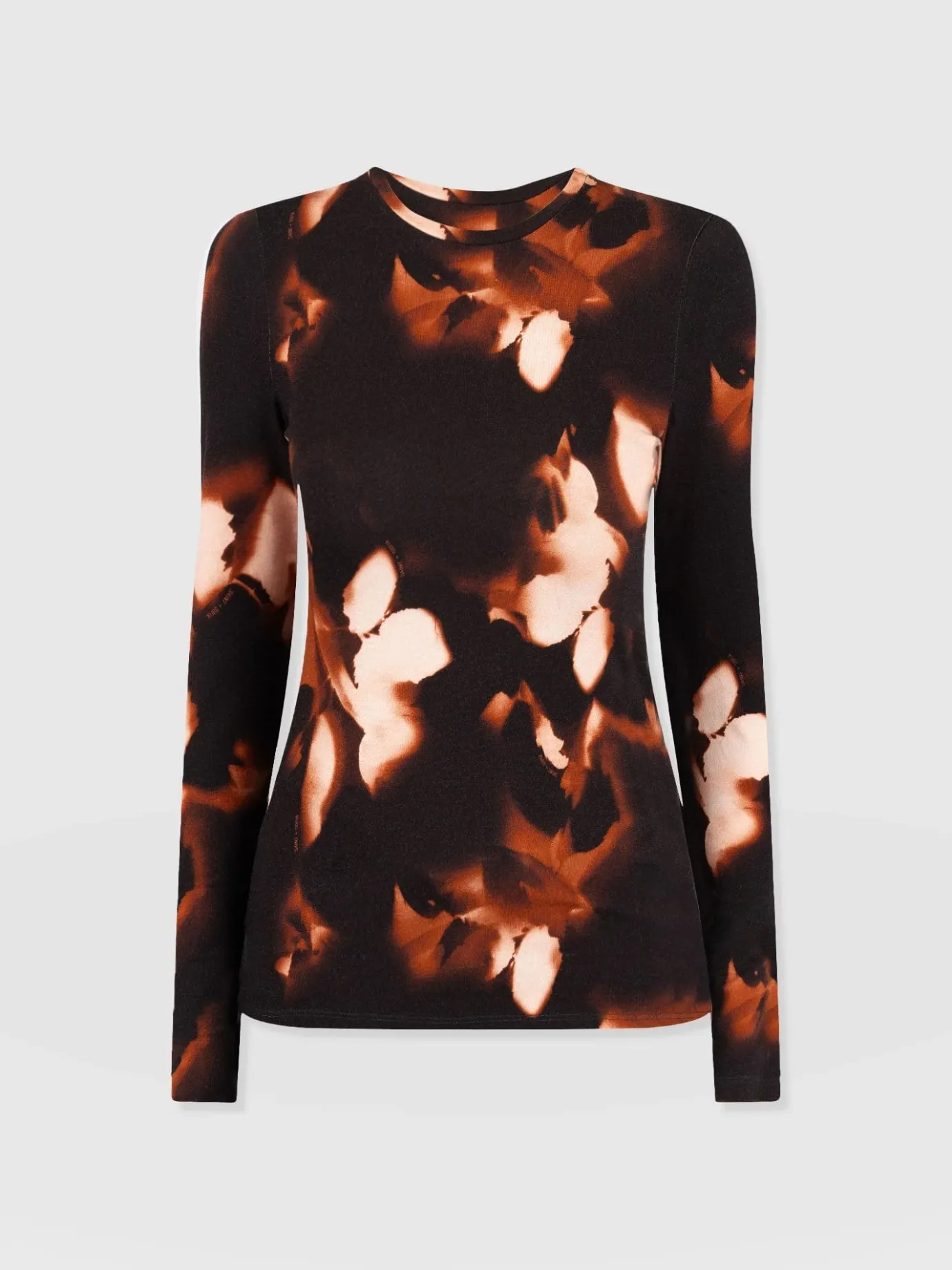 T-shirts & Tanks|Saint and Sofia Austen Crew Neck Long Sleeve Tee - Orange Aurora