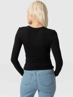 T-shirts & Tanks|Saint and Sofia Austen Crew Neck Tee - Black