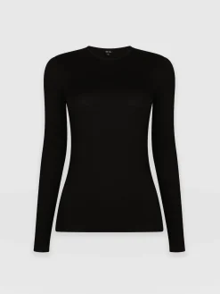 T-shirts & Tanks|Saint and Sofia Austen Crew Neck Tee - Black