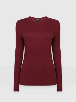 T-shirts & Tanks|Saint and Sofia Austen Crew Neck Tee - Burgundy