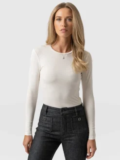 T-shirts & Tanks|Saint and Sofia Austen Crew Neck Tee - Cream