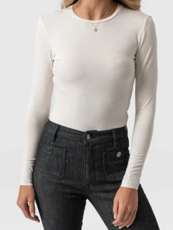 T-shirts & Tanks|Saint and Sofia Austen Crew Neck Tee - Cream