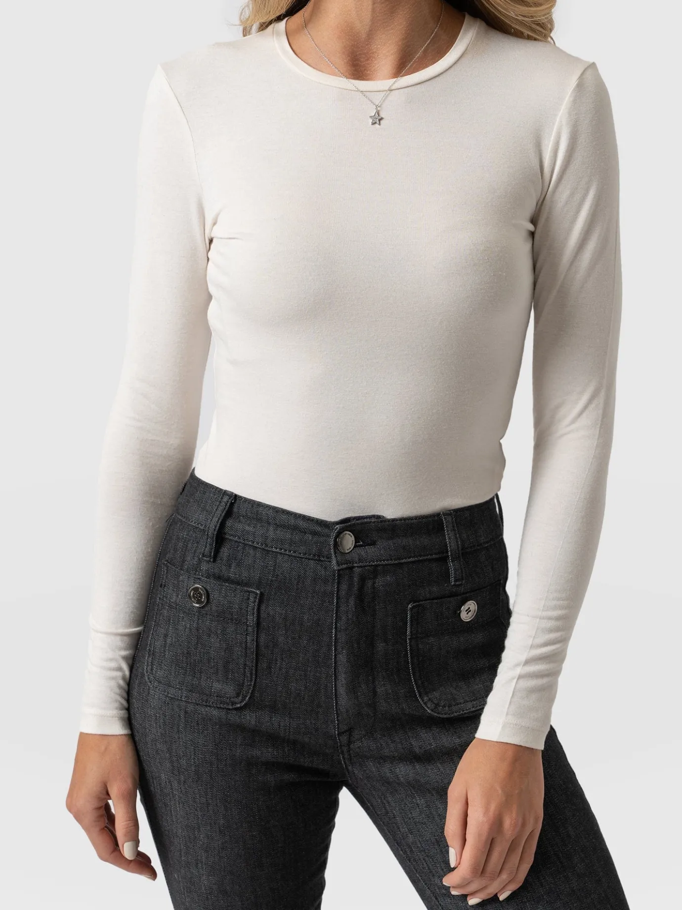 T-shirts & Tanks|Saint and Sofia Austen Crew Neck Tee - Cream