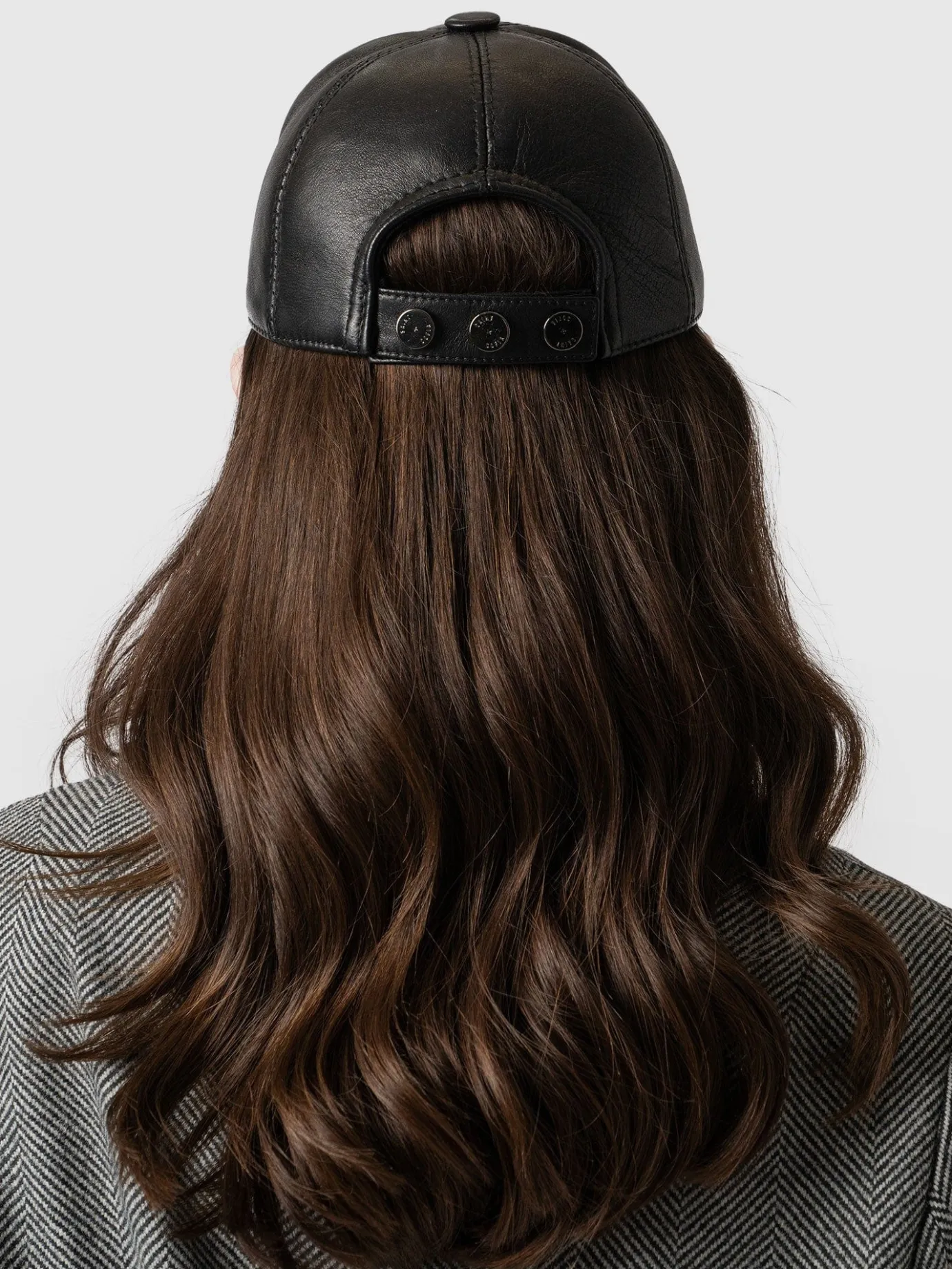 Scarves & Hats|Accessories|Saint and Sofia Avalon Leather Baseball Cap - Black
