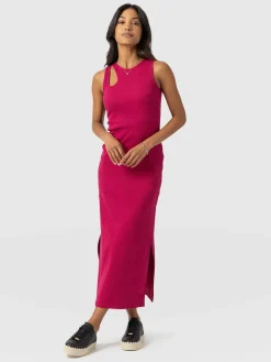 Dresses|Saint and Sofia Axel Cut Out Dress - Fuchsia Pink
