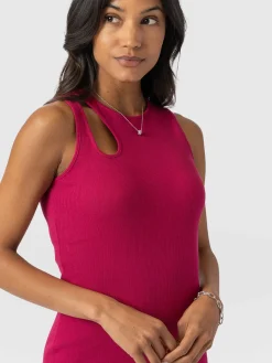 Dresses|Saint and Sofia Axel Cut Out Dress - Fuchsia Pink