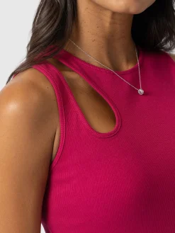 Dresses|Saint and Sofia Axel Cut Out Dress - Fuchsia Pink