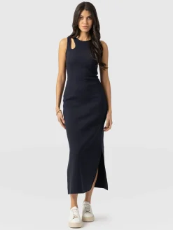 Dresses|Saint and Sofia Axel Cut Out Dress - Navy