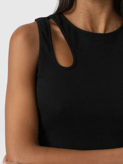 T-shirts & Tanks|Saint and Sofia Axel Cut Out Vest - Black