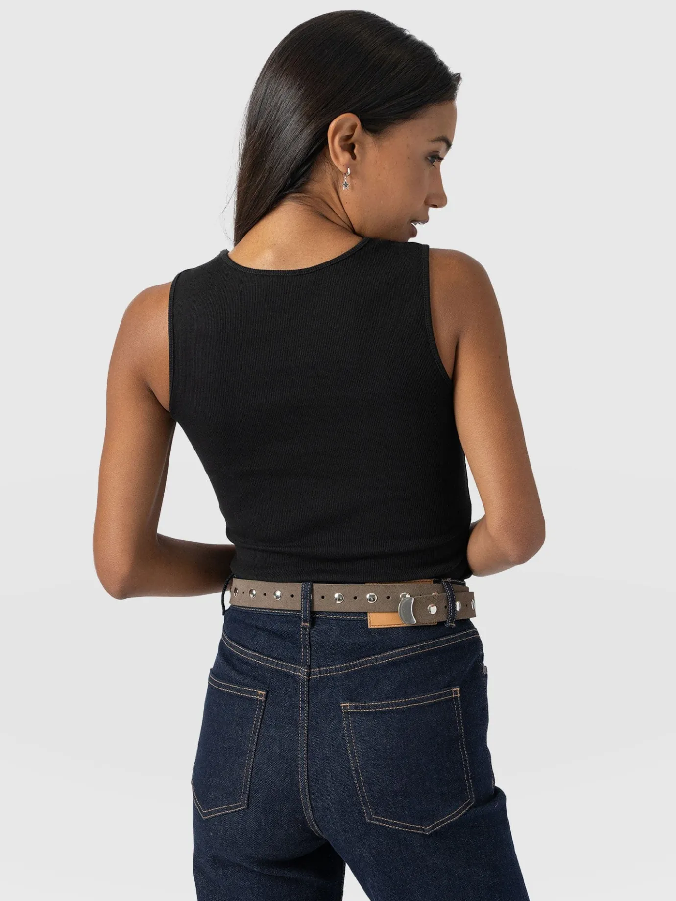 T-shirts & Tanks|Saint and Sofia Axel Cut Out Vest - Black