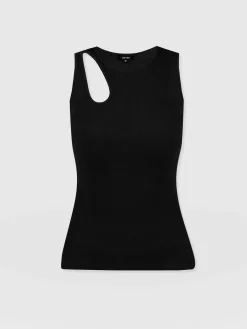 T-shirts & Tanks|Saint and Sofia Axel Cut Out Vest - Black