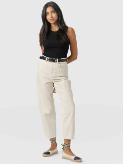 Denim & Jeans|Pants|Saint and Sofia Barrel Leg Jean - Cream