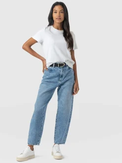Denim & Jeans|Pants|Saint and Sofia Barrel Leg Jean - Mid Blue