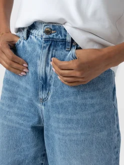 Denim & Jeans|Pants|Saint and Sofia Barrel Leg Jean - Mid Blue
