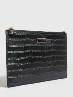 Accessories|Leather|Saint and Sofia Beauty Pouch - Black Croc
