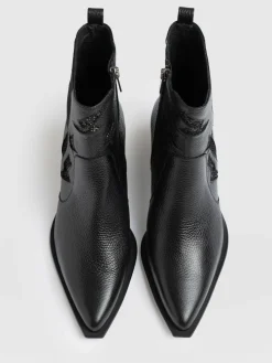 Shoes|Leather|Saint and Sofia Billie Rock Boot - Black