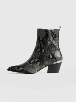 Boots|Shoes|Saint and Sofia Billie Snake Boot - Green