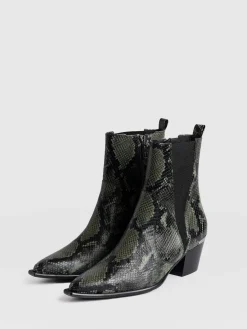 Boots|Shoes|Saint and Sofia Billie Snake Boot - Green