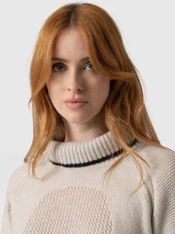 Knitwear|Sweaters|Saint and Sofia Blake Cashmere Skull Sweater - Cream