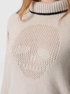 Knitwear|Sweaters|Saint and Sofia Blake Cashmere Skull Sweater - Cream