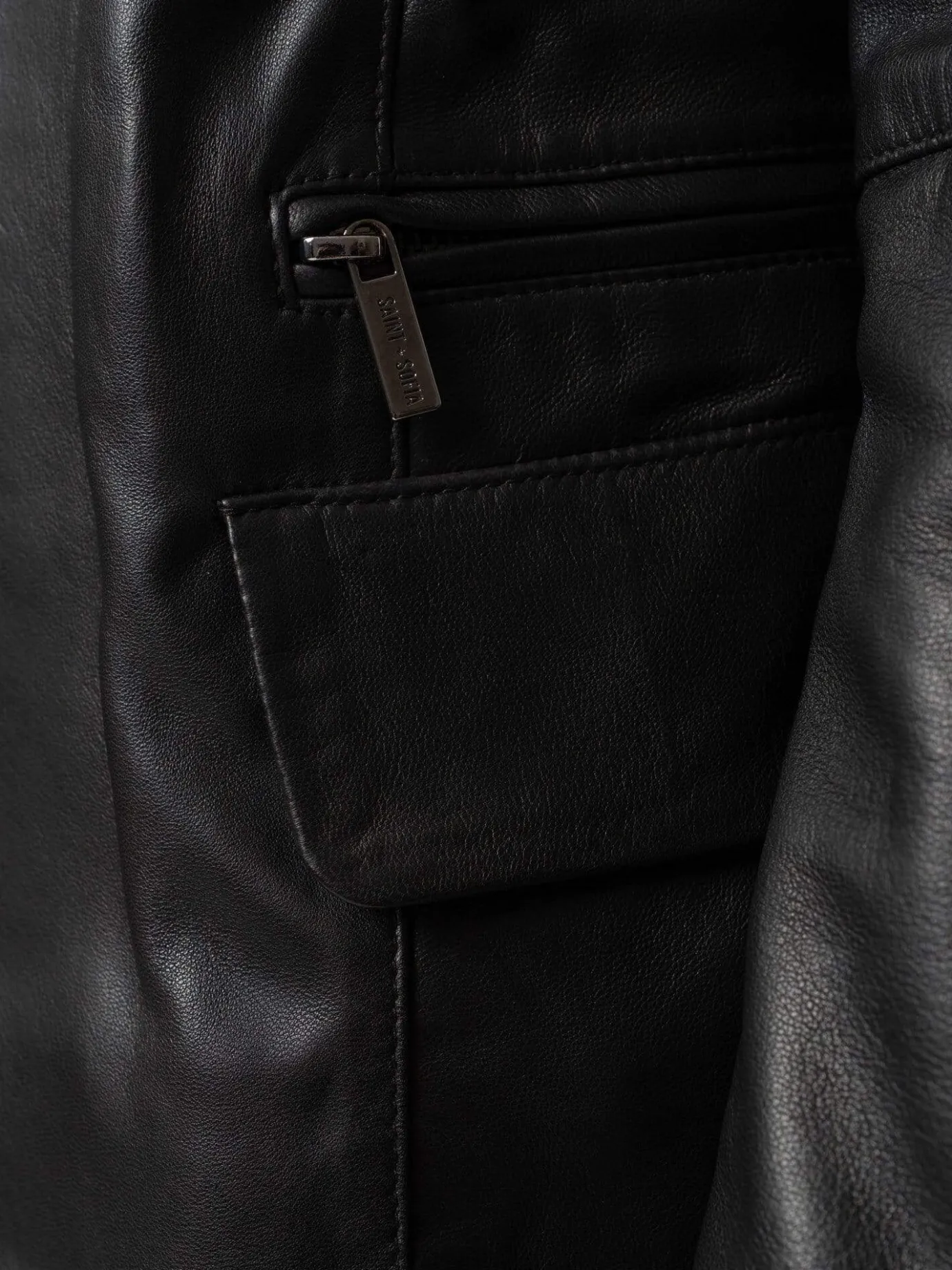 Coats & Jackets|Saint and Sofia Blane Leather Jacket - Black