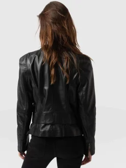 Coats & Jackets|Saint and Sofia Blane Leather Jacket - Black