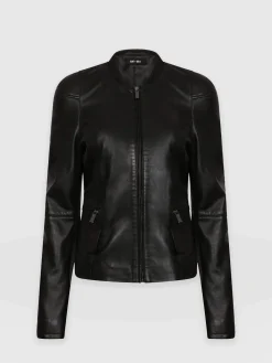 Coats & Jackets|Saint and Sofia Blane Leather Jacket - Black