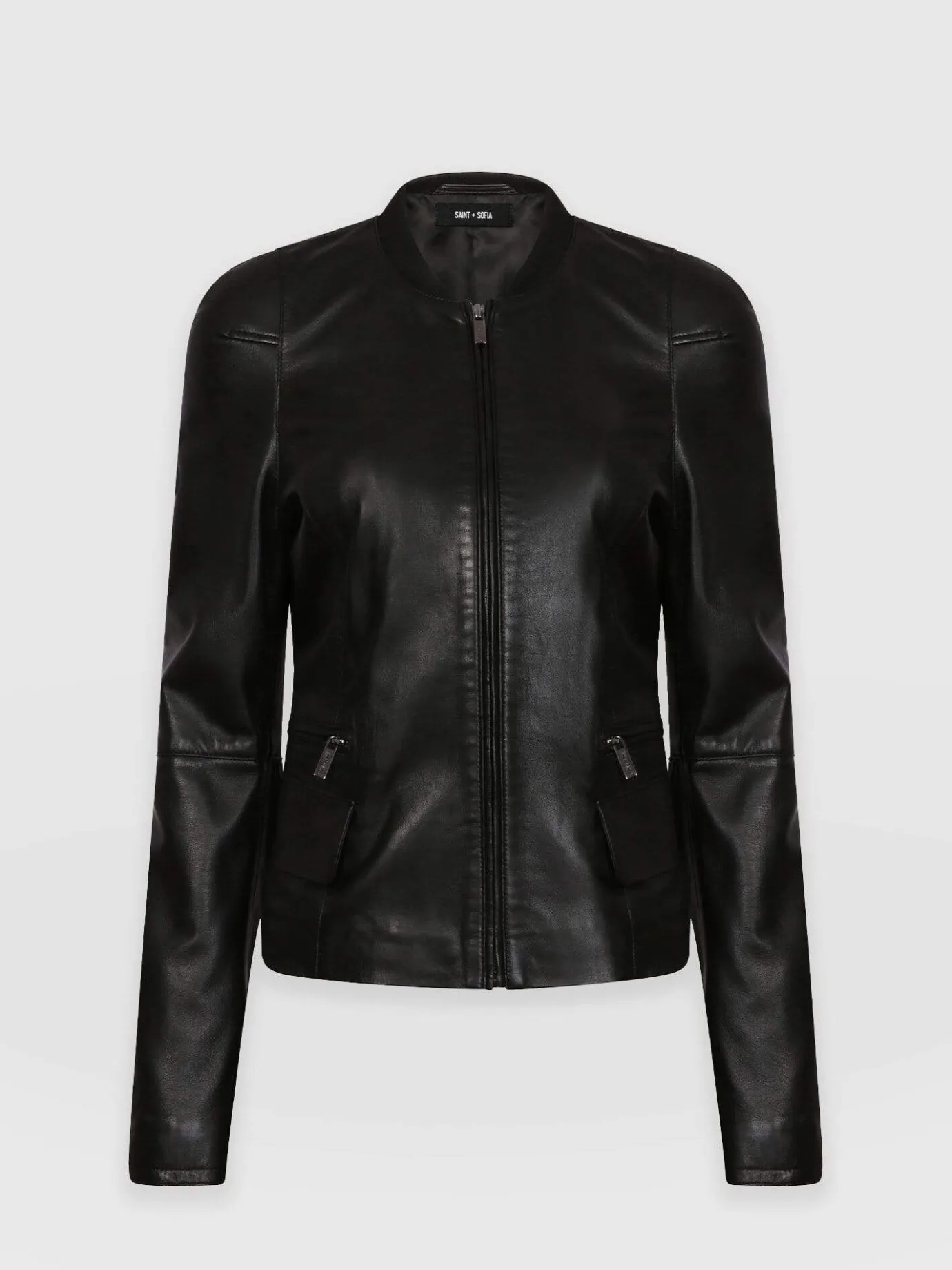 Coats & Jackets|Saint and Sofia Blane Leather Jacket - Black