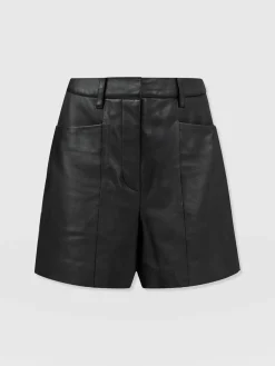 Leather|Shorts|Saint and Sofia Bonham Leather Short - Black