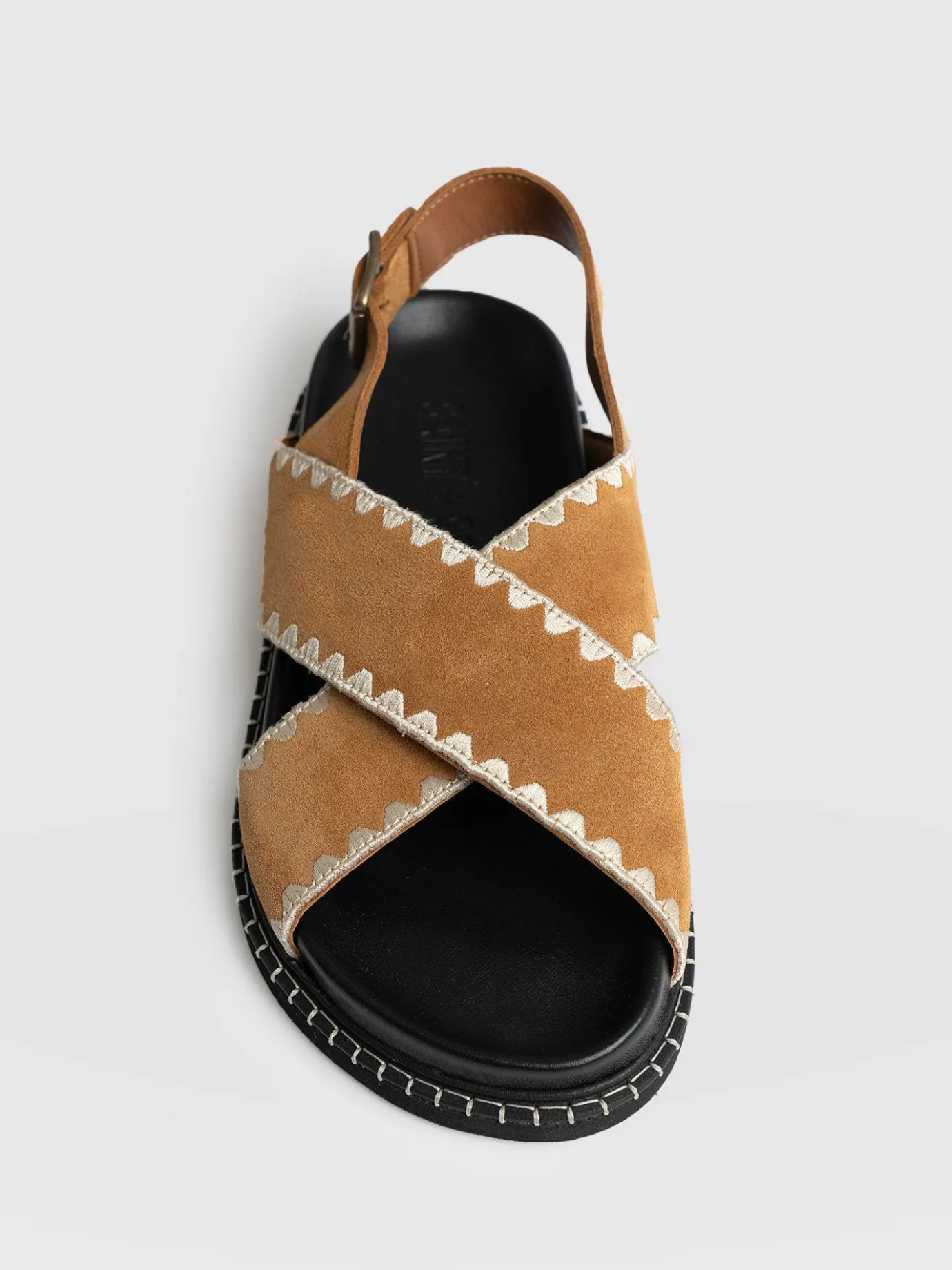 Sandals|Shoes|Saint and Sofia Bonnie Cross Over Sandals - Tan
