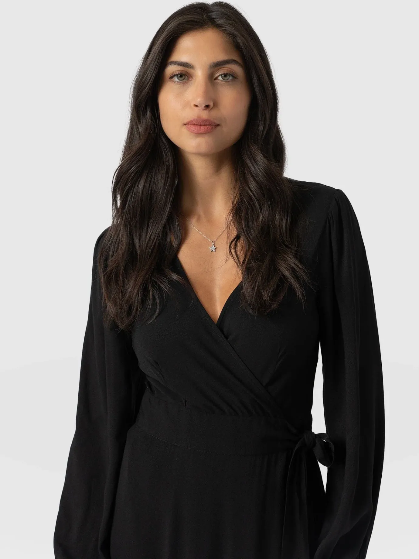 Dresses|Saint and Sofia Bonnie Wrap Dress - Black