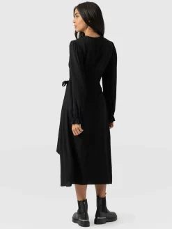 Dresses|Saint and Sofia Bonnie Wrap Dress - Black