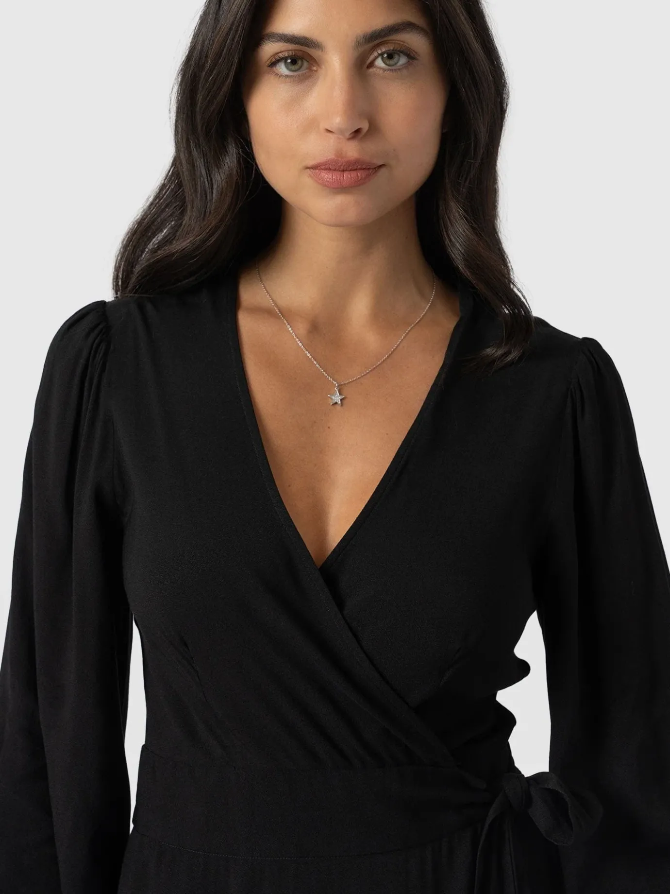 Dresses|Saint and Sofia Bonnie Wrap Dress - Black