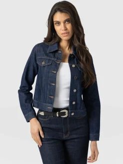Coats & Jackets|Denim & Jeans|Saint and Sofia Bowie Denim Jacket - Indigo Blue