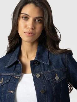 Coats & Jackets|Denim & Jeans|Saint and Sofia Bowie Denim Jacket - Indigo Blue
