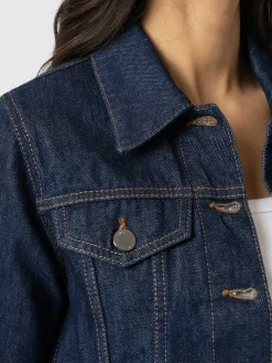 Coats & Jackets|Denim & Jeans|Saint and Sofia Bowie Denim Jacket - Indigo Blue