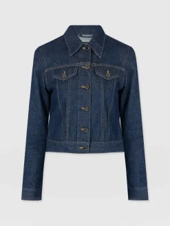 Coats & Jackets|Denim & Jeans|Saint and Sofia Bowie Denim Jacket - Indigo Blue