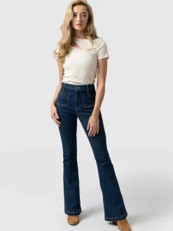 Denim & Jeans|Pants|Saint and Sofia Bowie Stretch Flare Jeans - Mid Blue