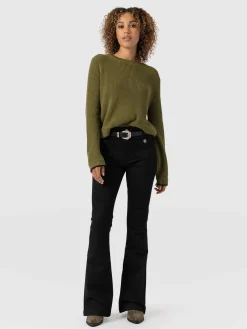 Denim & Jeans|Saint and Sofia Bowie Stretch Flare Jeans - Jet Black