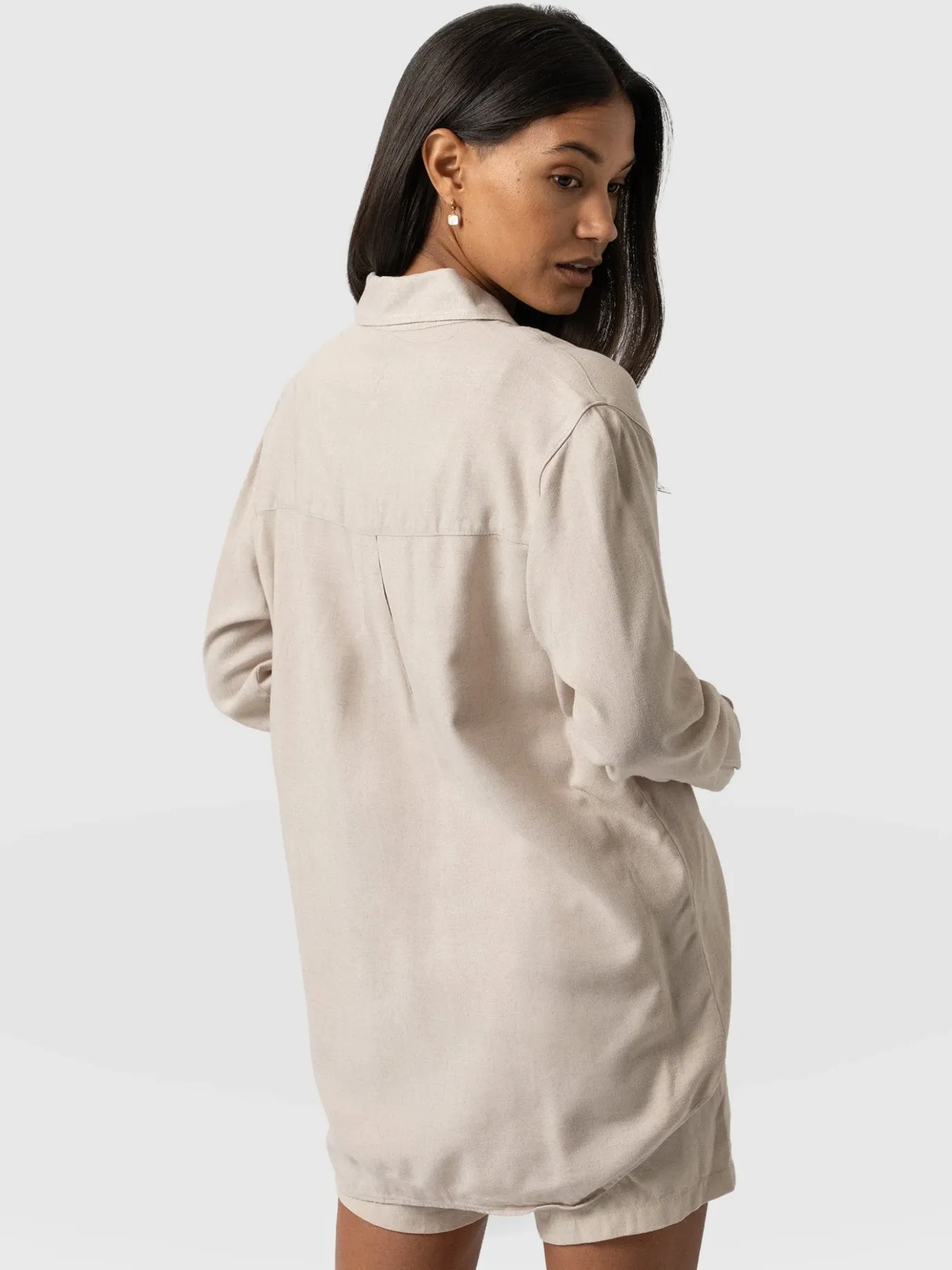 Blouses & Shirts|Saint and Sofia Boyfriend Shirt - Oatmeal Linen