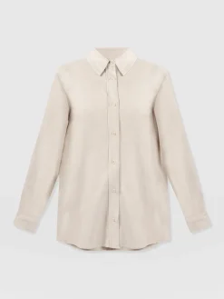 Blouses & Shirts|Saint and Sofia Boyfriend Shirt - Oatmeal Linen