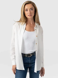 Blouses & Shirts|Saint and Sofia Boyfriend Shirt - White