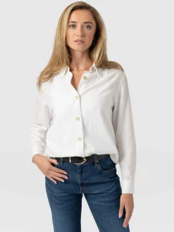 Blouses & Shirts|Saint and Sofia Boyfriend Shirt - White