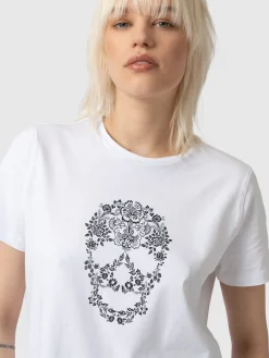 T-shirts & Tanks|Saint and Sofia Boyfriend Tee - White Skull