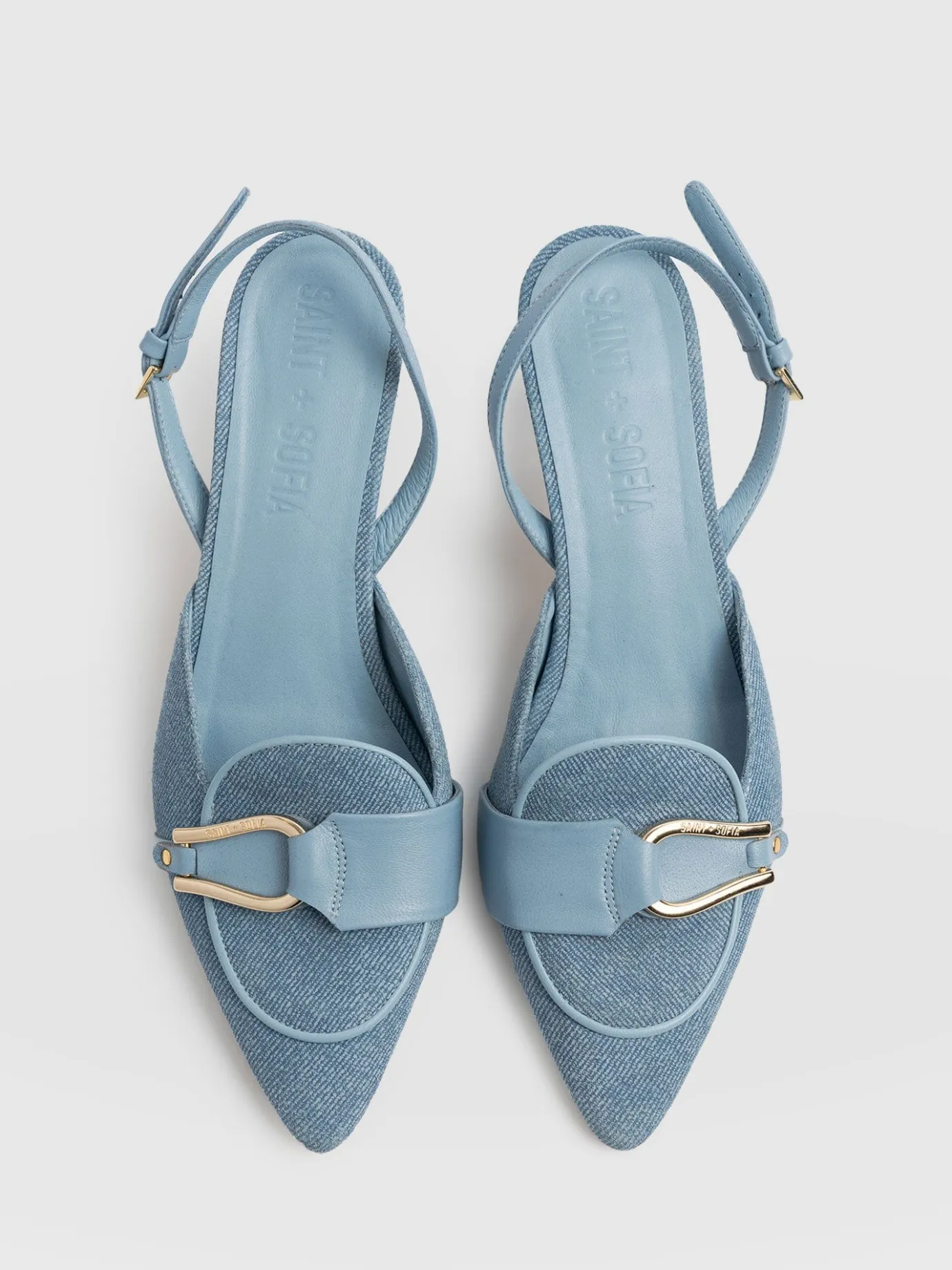 Shoes|Saint and Sofia Bridget Sling Back Heels - Blue