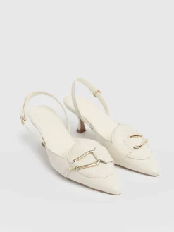 Shoes|Saint and Sofia Bridget Sling Back Heels - Cream