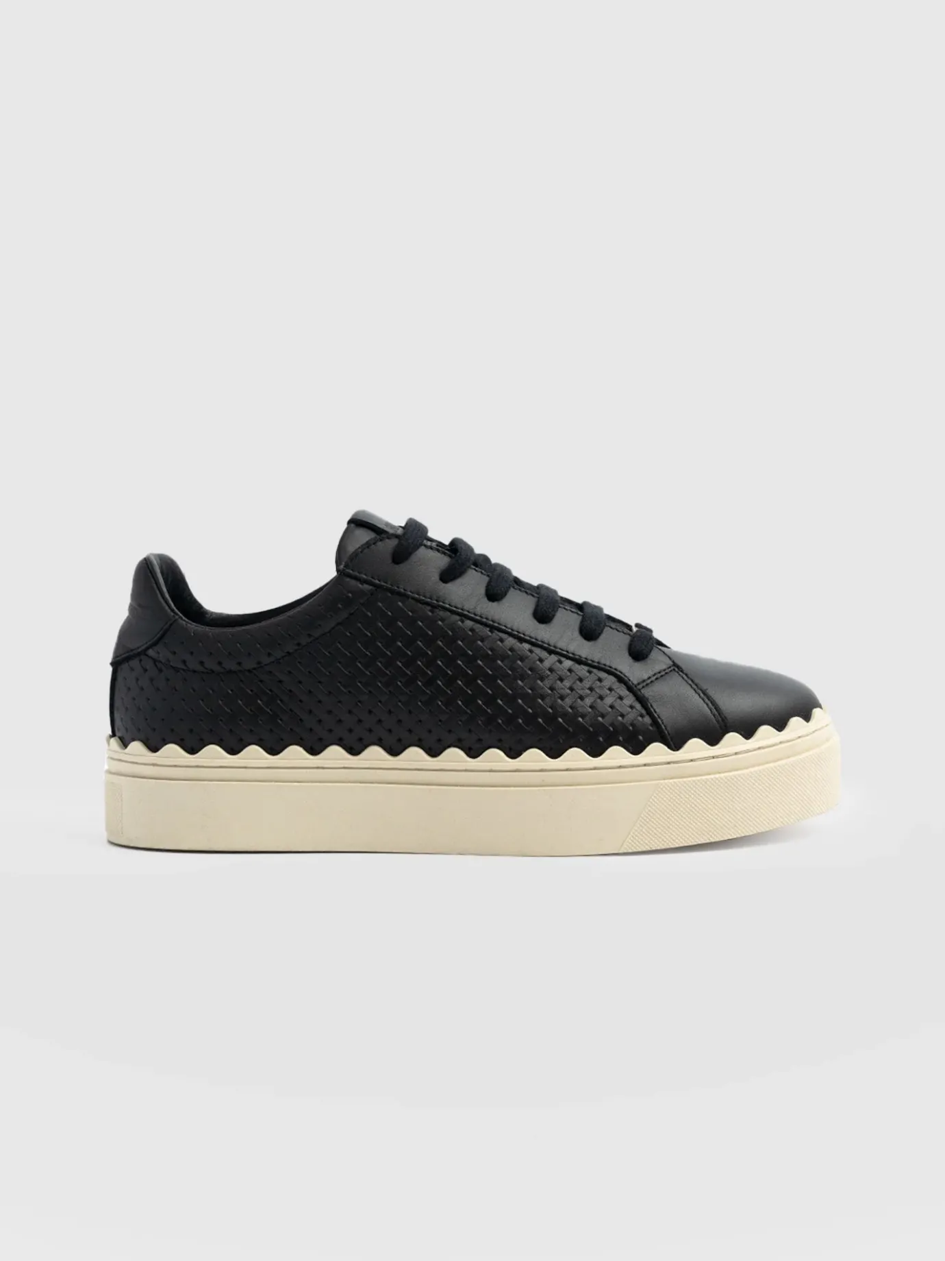 Sneakers|Shoes|Saint and Sofia Brook Scallop Sneaker - Black