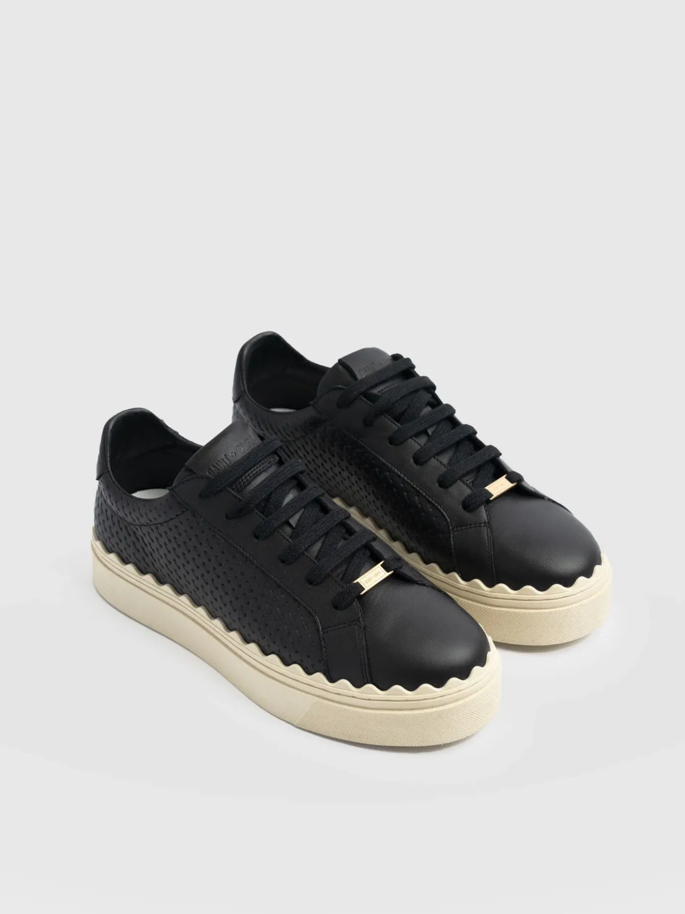 Sneakers|Shoes|Saint and Sofia Brook Scallop Sneaker - Black